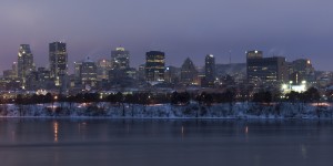 Dawn on Montreal on a winter day